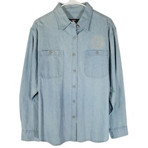 7314 * Harley-Davidson Chambray Embroidered Button Down Size XL NWT
